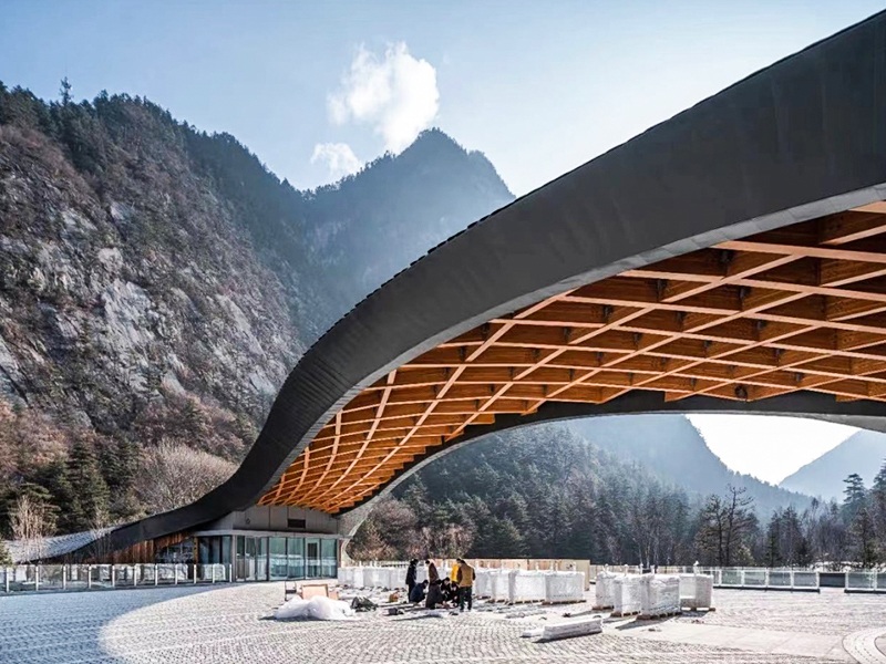 Wooden Structure Service Facility Para sa mga Turista sa Jiuzhaigou